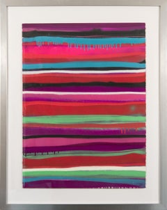 Graffiti Study No 2 - colourful, layered, pop art, spray painted study on paper