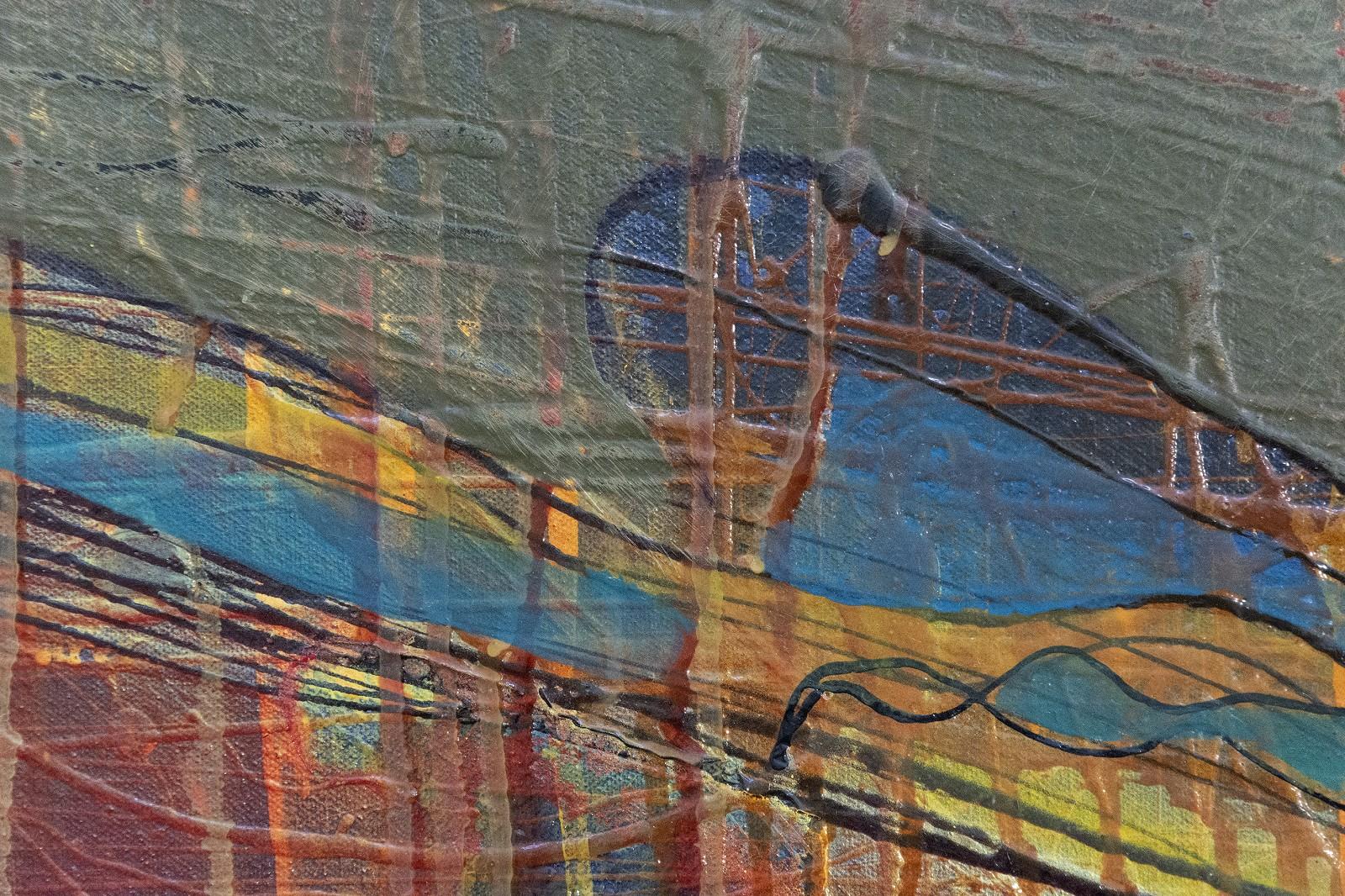 Markierung Nr. 9 - kühn, farbenfroh, gestisch, ausdrucksstark, abstrakt, Öl auf Leinwand (Braun), Abstract Painting, von Viktor Mitic