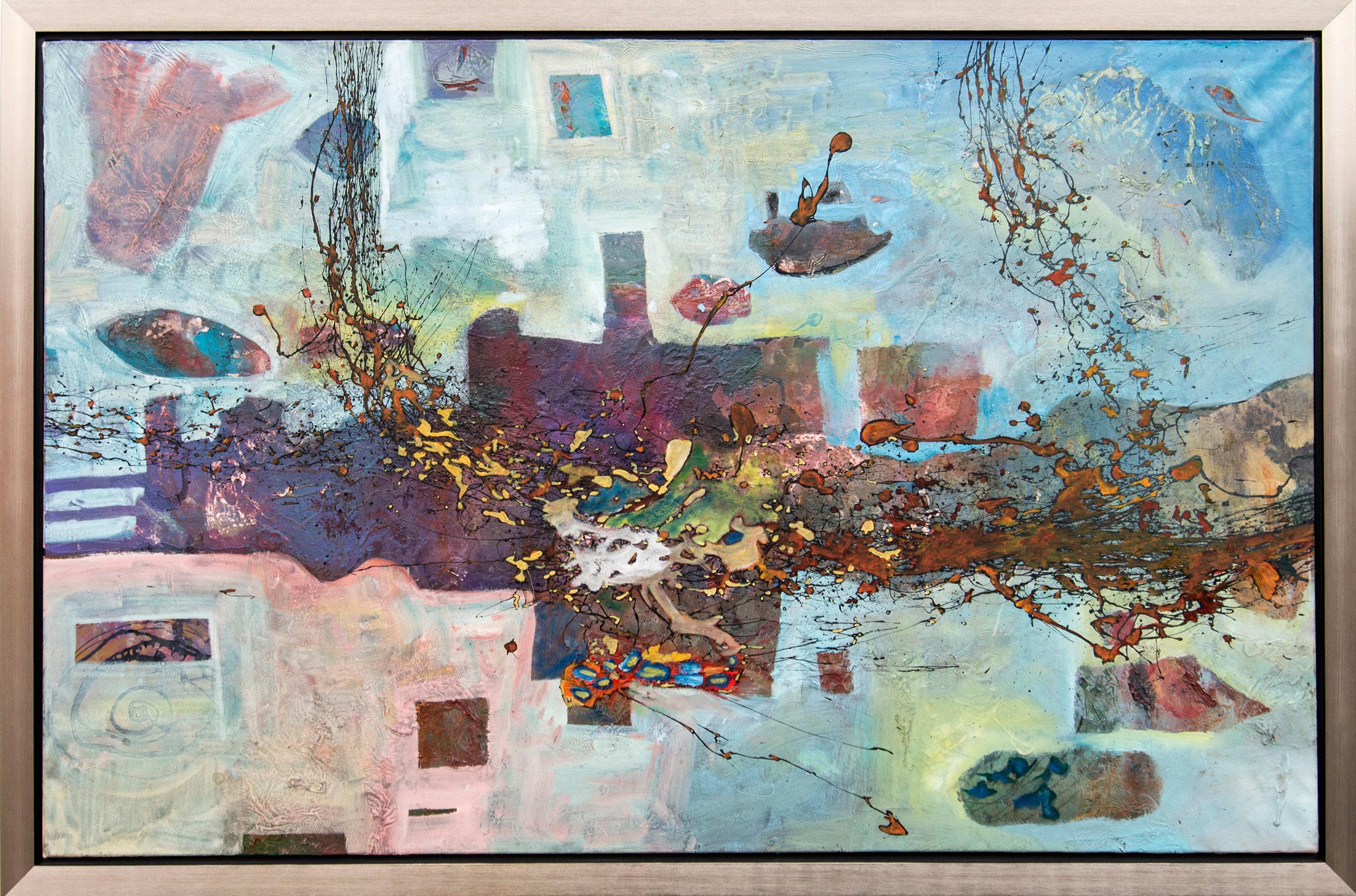Ocean No. 7 - groß, gedämpft, abstrakt, gestisch, Landschaft, Öl auf Leinwand (Zeitgenössisch), Painting, von Viktor Mitic