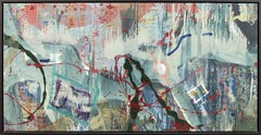 Danse de la pluie n° 1 - grand, sourd, paysage abstrait gestuel, acrylique sur toile