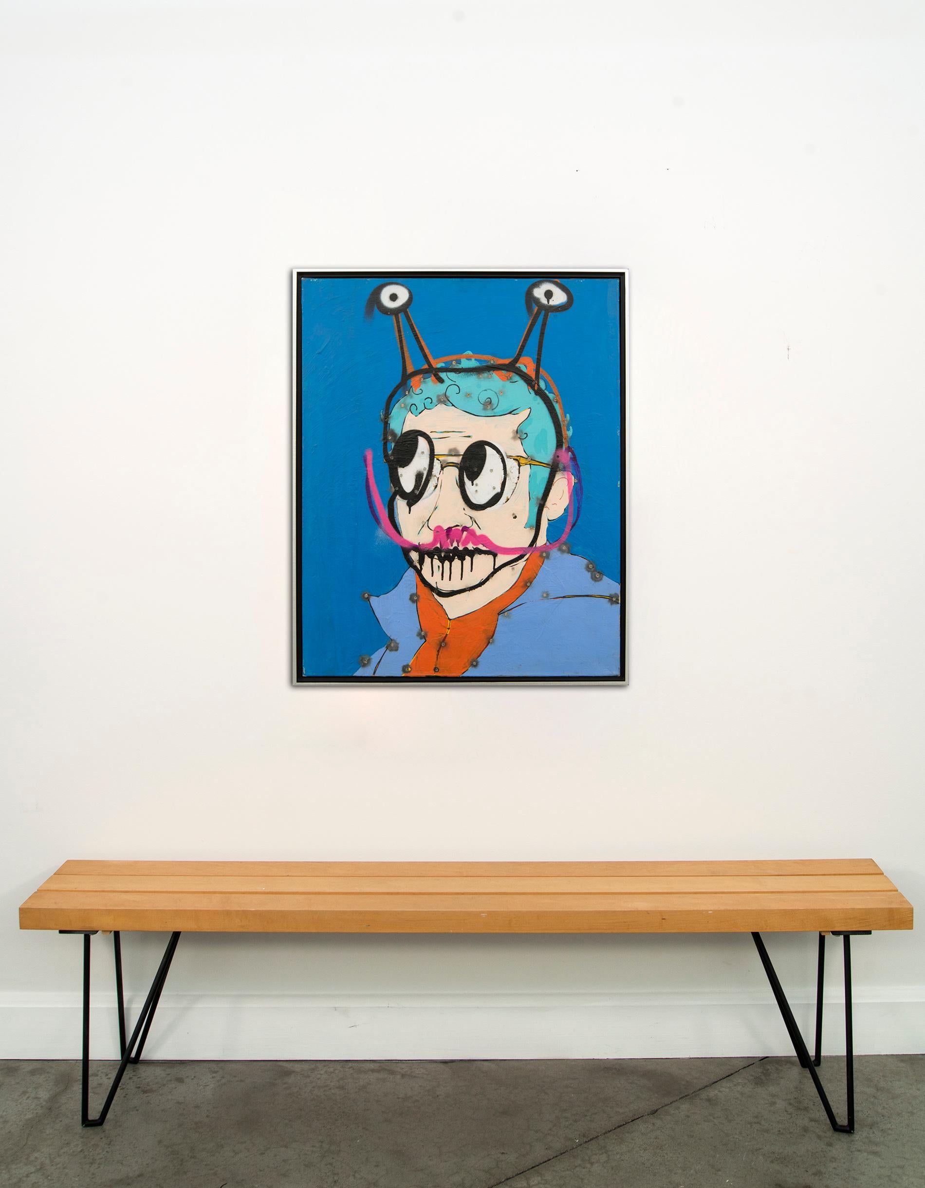Autorretrato (Selfie) - pintura gráfica, pop-art, acrílico sobre lienzo - Painting de Viktor Mitic