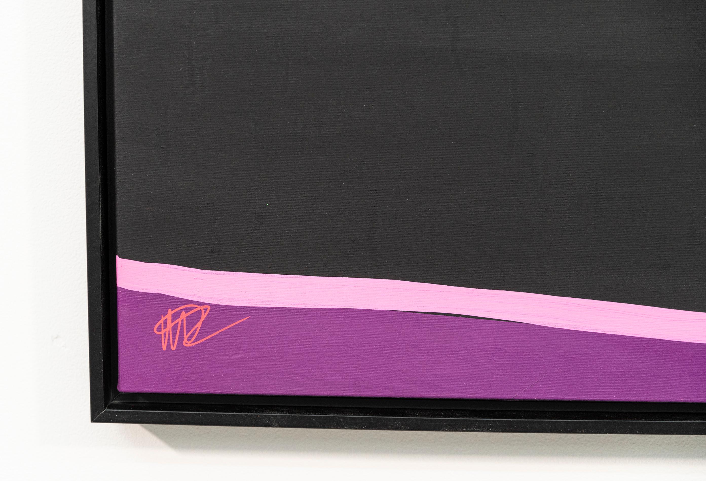 Southern Stripes 24-02 - pop-art, graffiti, acrílico y pintura en spray sobre lienzo - Abstract Painting Púrpura de Viktor Mitic