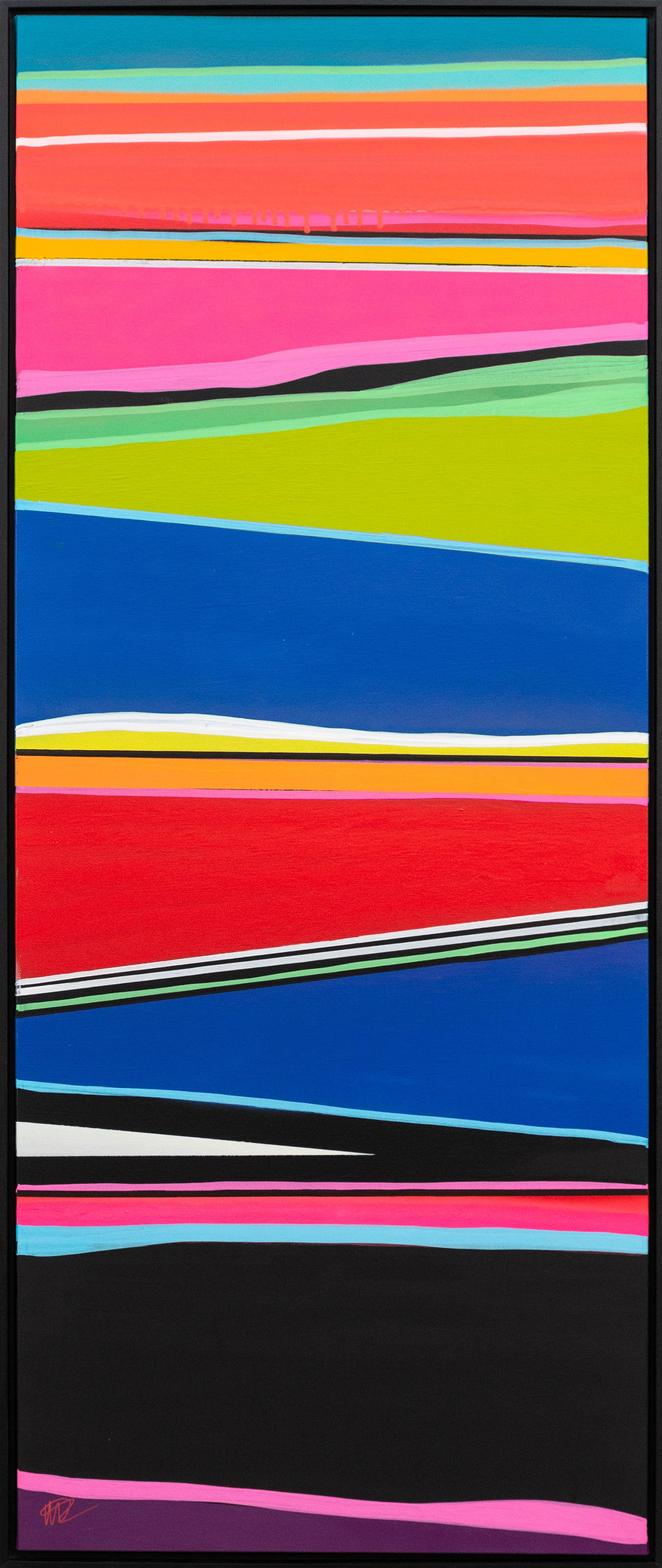 Abstract Painting de Viktor Mitic - Southern Stripes 24-02 - pop-art, graffiti, acrílico y pintura en spray sobre lienzo