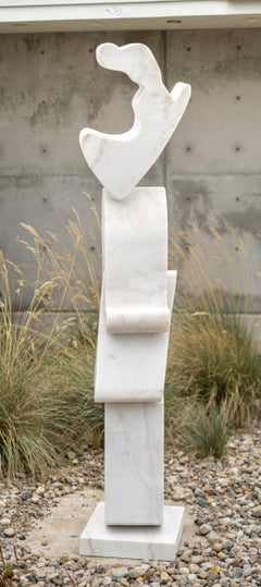 Albus No 1 - Abstract Sculpture, White Marble, 21st Century