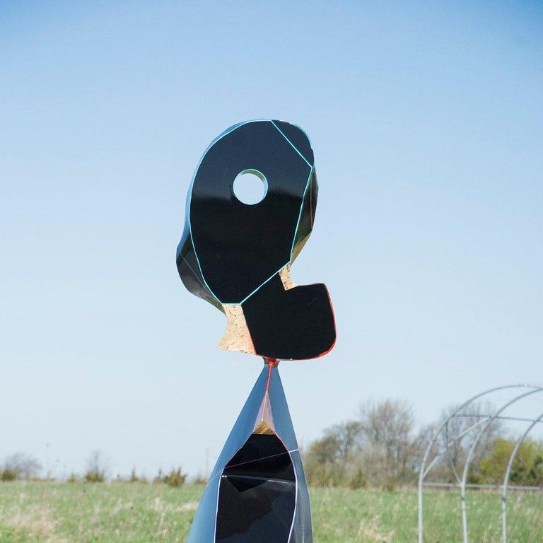 Using up-cycled aluminum, Toronto-based artist Viktor Mitic has created a playful, post-Pop inspired outdoor sculpture. The work is patinated in glossy black with highlights in gold leaf, mauve, turquoise and poppy red. 

Viktor Mitic earned a BFA