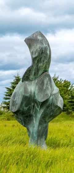 Cygnus A - Sculpture en bronze, pour l'extérieur, oiseau stylisé, contemporaine