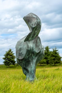 Cygnus A - Sculpture en bronze, pour l'extérieur, oiseau stylisé, contemporaine