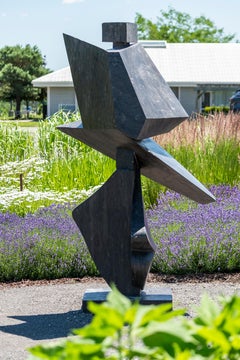 Halcyon - contemporary, abstract, totem, marble, outdoor sculpture