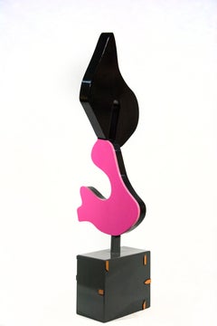 High Sierra - pink, blue, contemporary, abstract, stainless steel sculpture