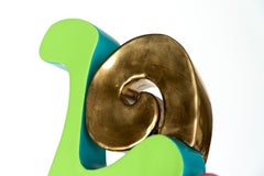 Meteor Minor - sculpture en acier peint colorée, abstraite et pop art