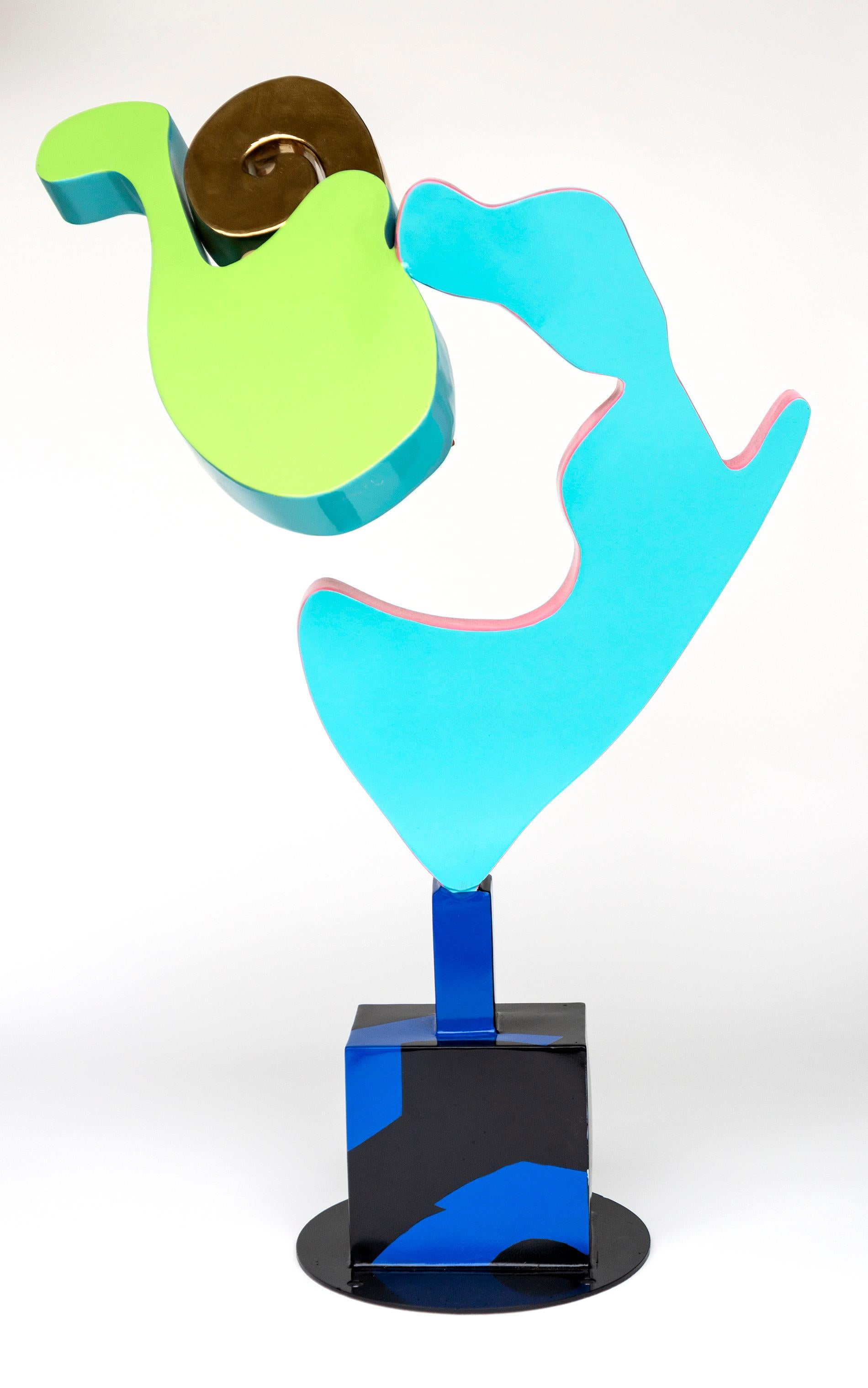 Minor Meteor - colourful, abstract, pop art, painted steel sculpture For Sale 1