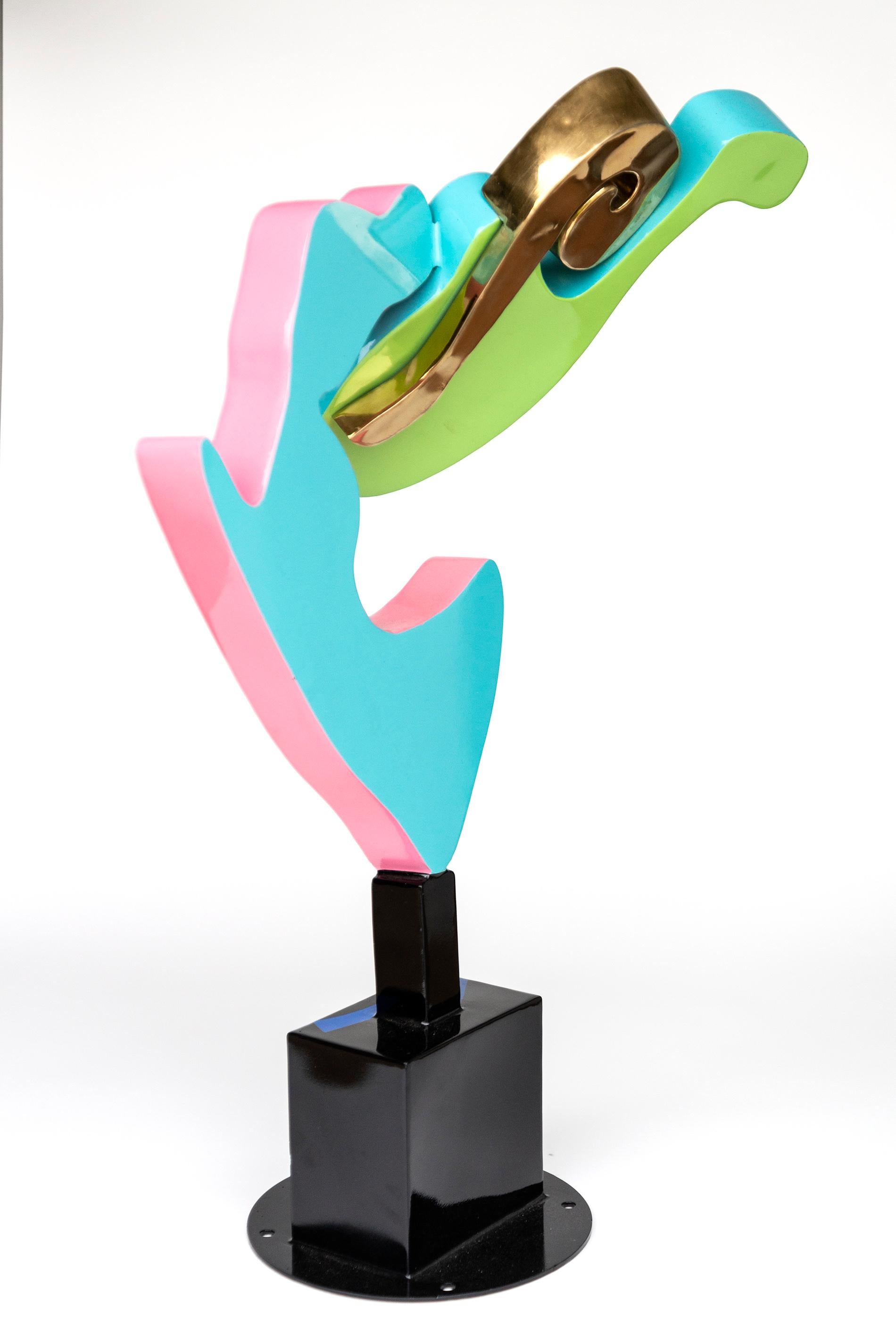 Minor Meteor - colourful, abstract, pop art, painted steel sculpture For Sale 3