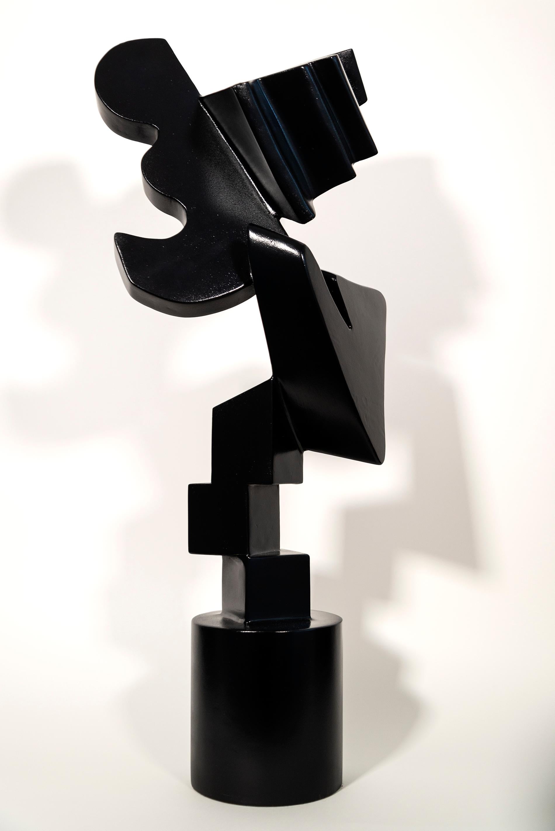 Monochromatic Variant- dark, abstract, pop art, painted aluminum sculpture