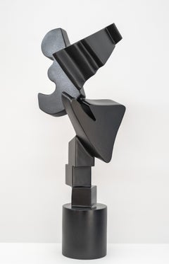 Monochrom Variant – dunkle, abstrakte, Pop-Art-Skulptur aus lackiertem Aluminium