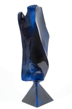 Variante monocromatica Navy - scultura, acciaio inox verniciato