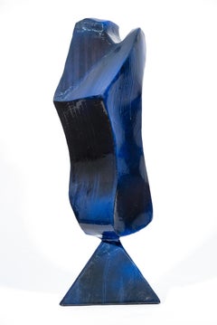 Variante monocromatica Navy - scultura, acciaio inox verniciato