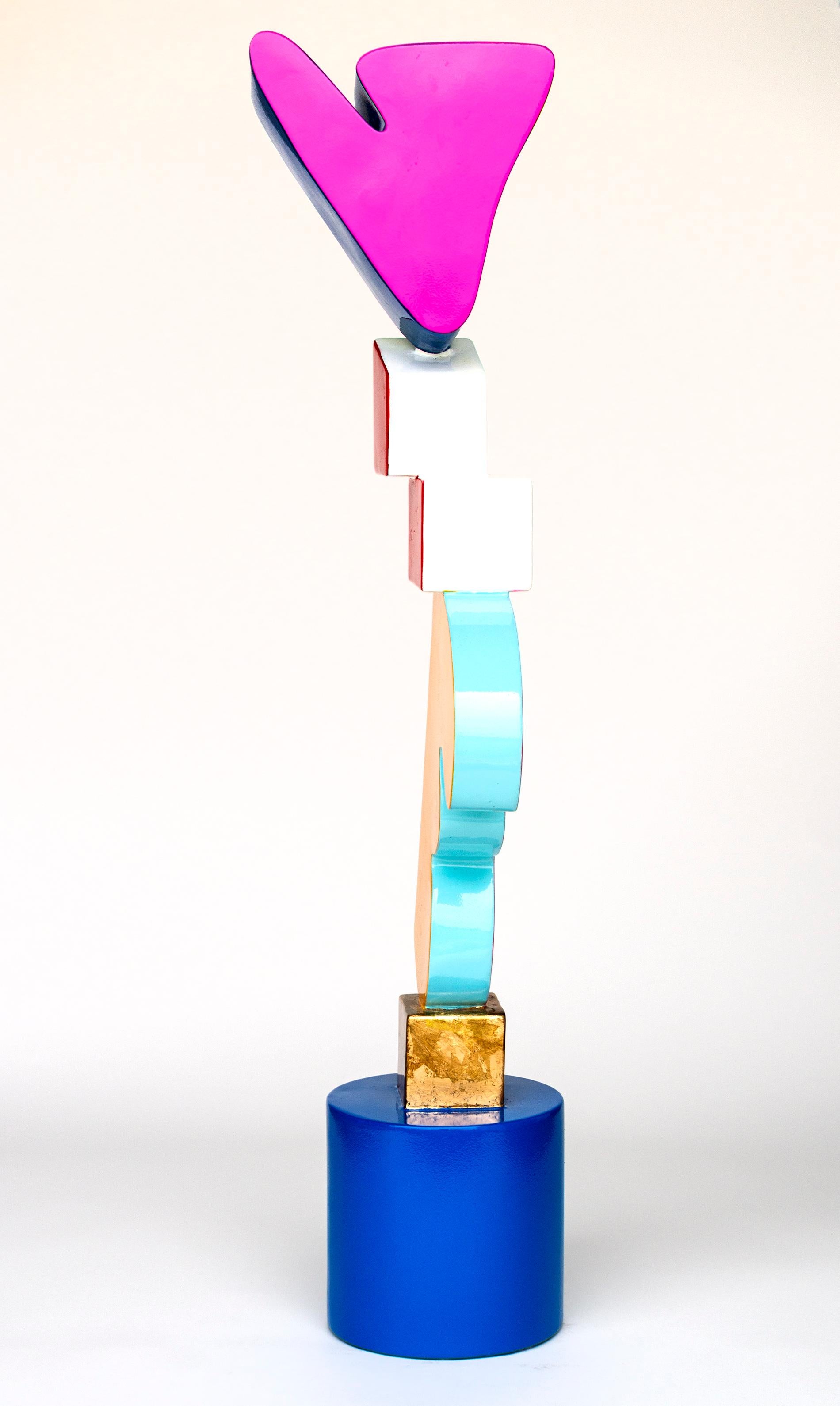 Purple Heart - bright, colourful, abstract, pop art, painted steel sculpture For Sale 2