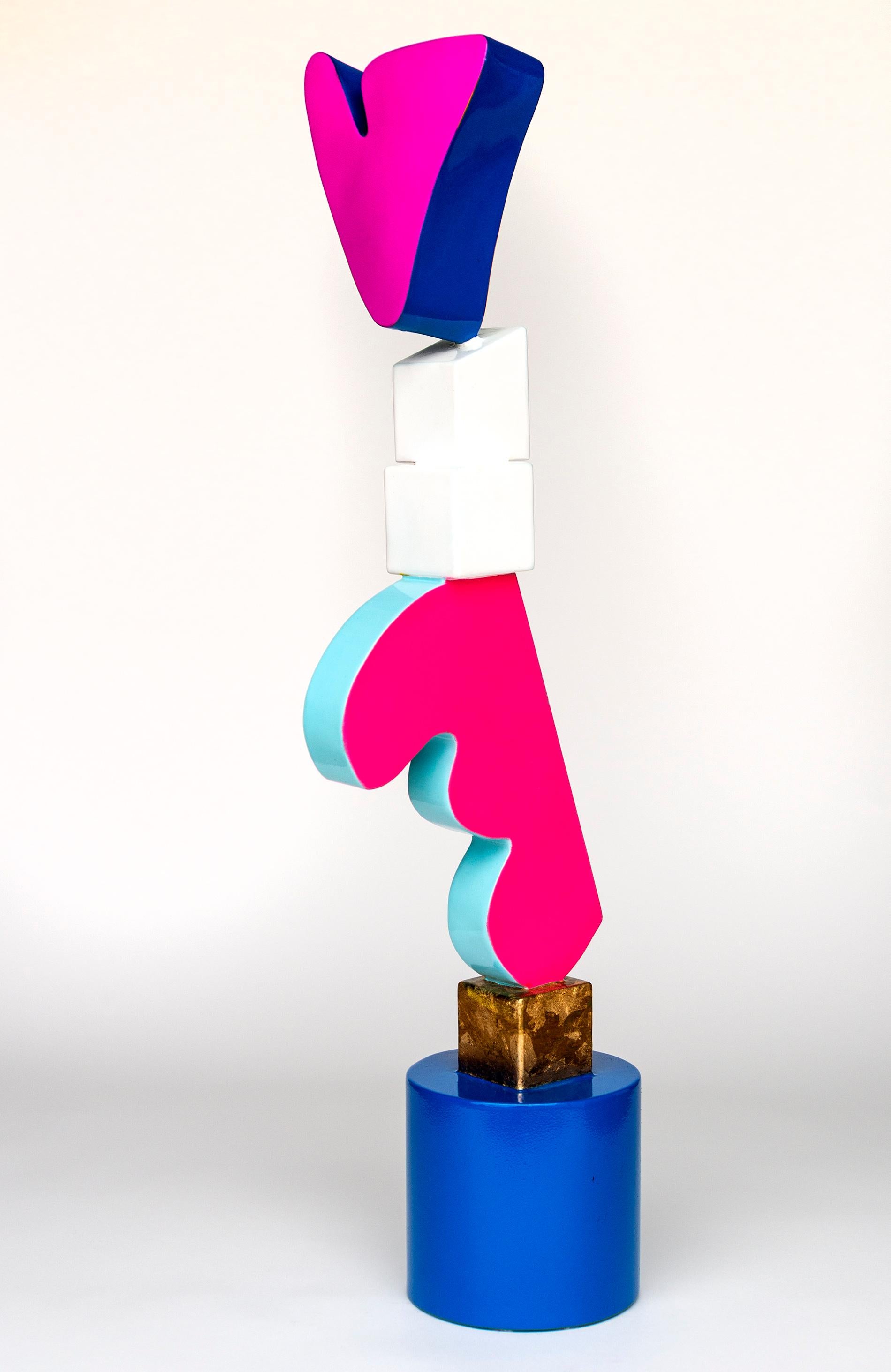 Purple Heart - bright, colourful, abstract, pop art, painted steel sculpture