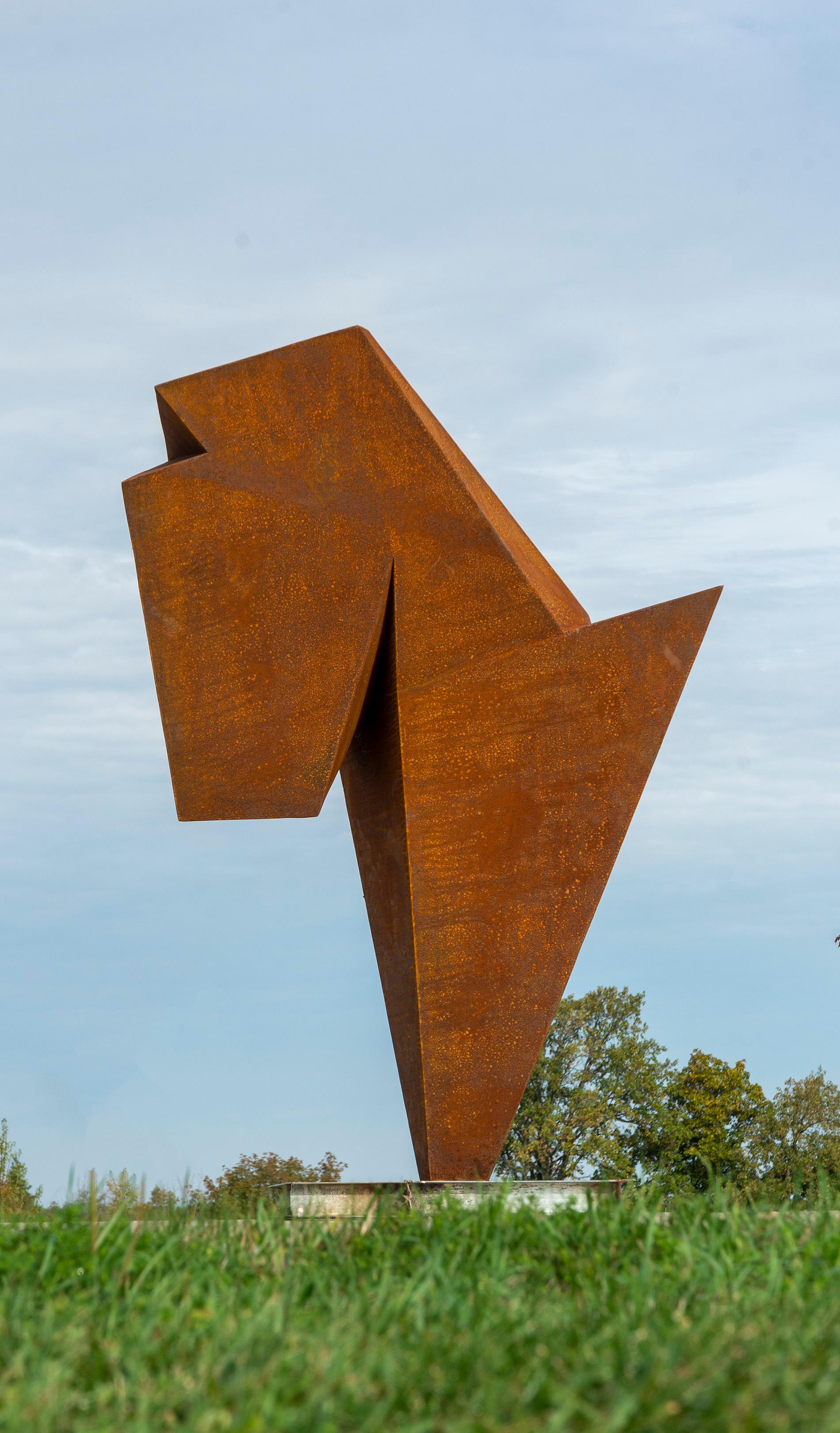 Sirius No 1 - contemporain, abstrait, acier Corten, sculpture d'extérieur en vente 8