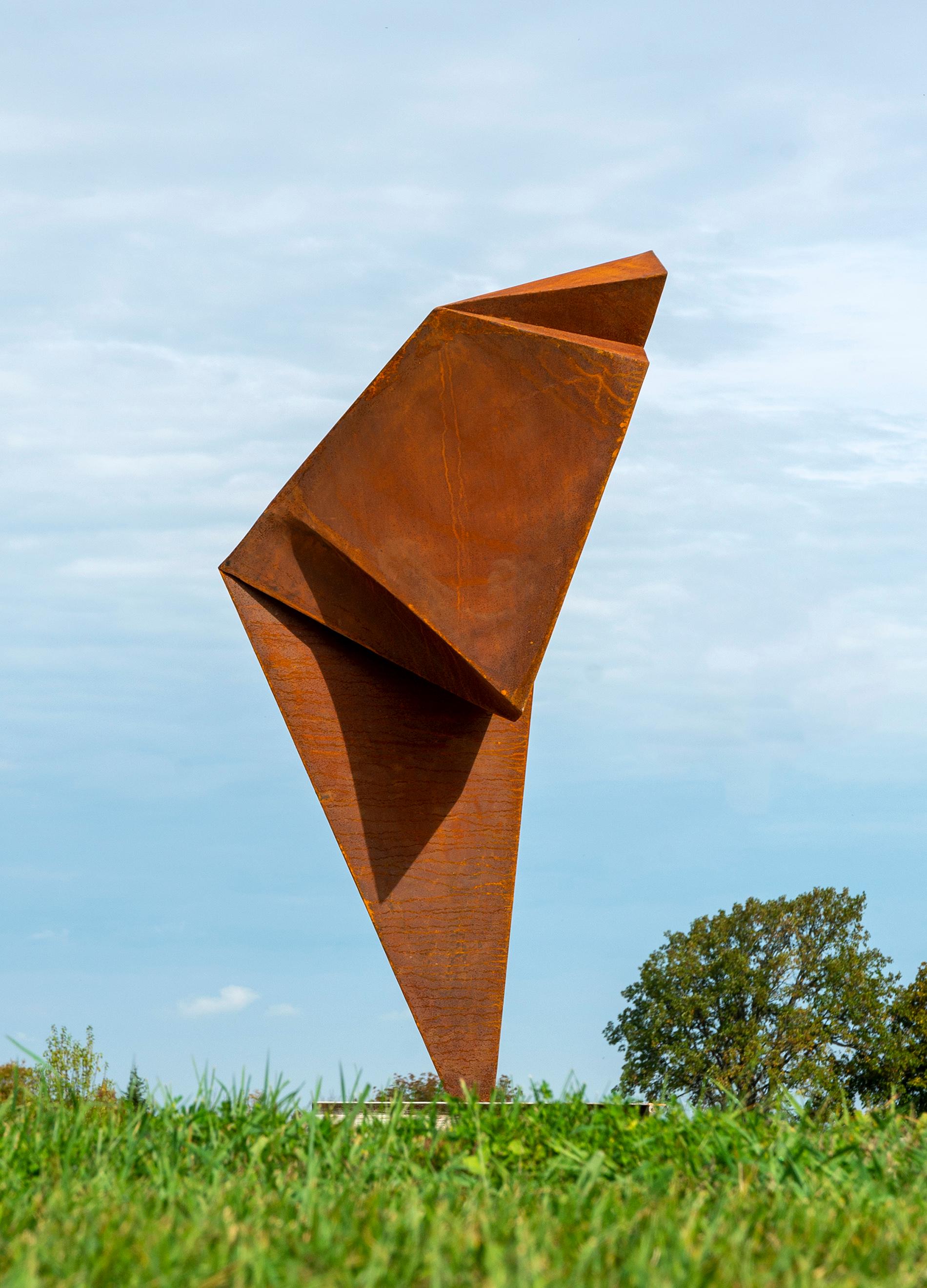 Sirius No 1 - contemporain, abstrait, acier Corten, sculpture d'extérieur - Sculpture de Viktor Mitic