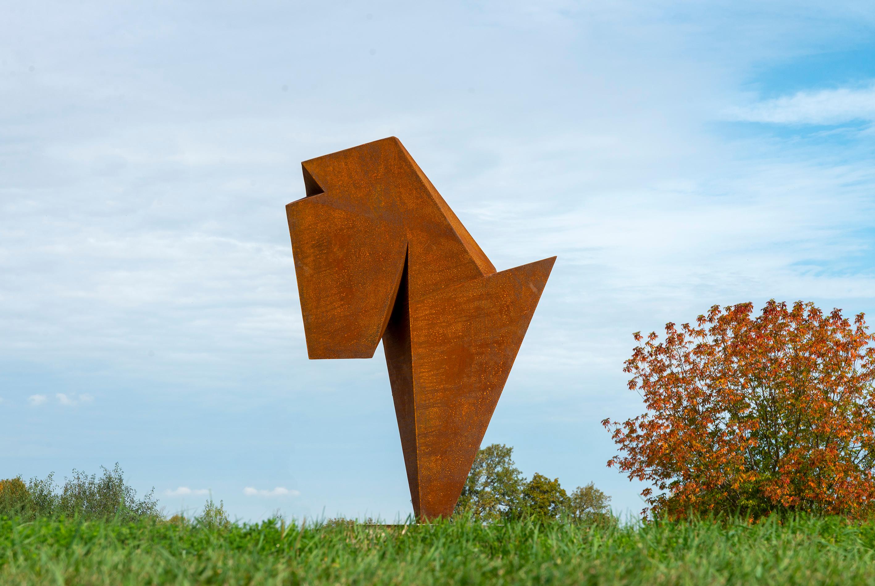 Cette sculpture monumentale contemporaine en acier pour l'extérieur est l'œuvre de Viktor Mitic.

Cette sculpture fascinante de Viktor Mitic porte le nom de Sirius, l'étoile la plus brillante du ciel nocturne. Forgée en acier corten, sa patine