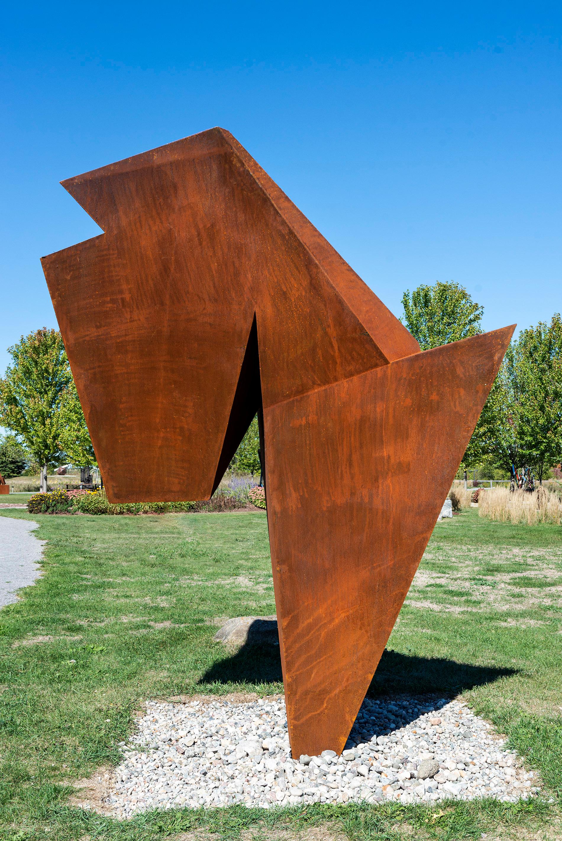Sirius No 2 - contemporain, abstrait, acier Corten, sculpture d'extérieur - Sculpture de Viktor Mitic