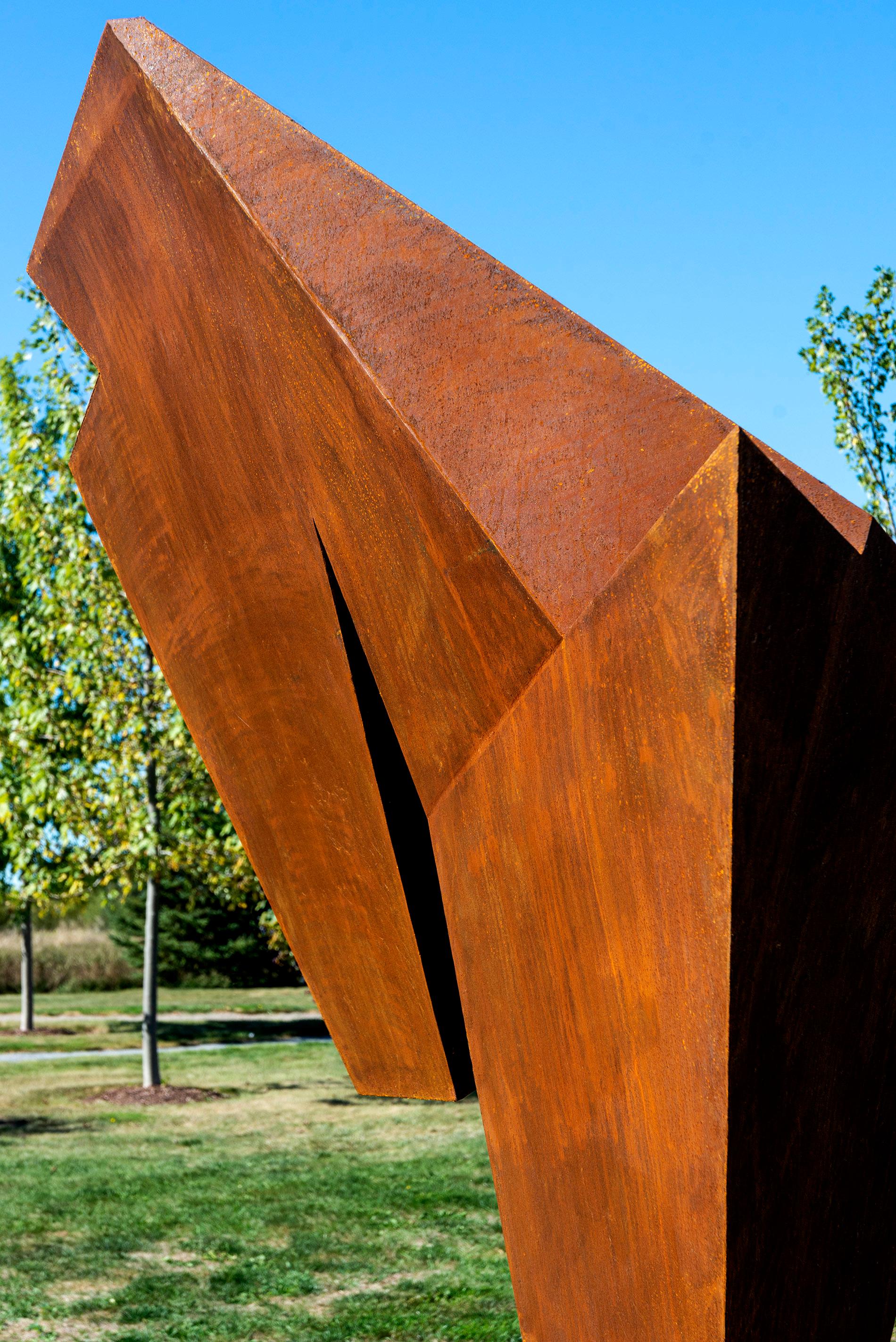 Sirius No 2 - contemporain, abstrait, acier Corten, sculpture d'extérieur en vente 4