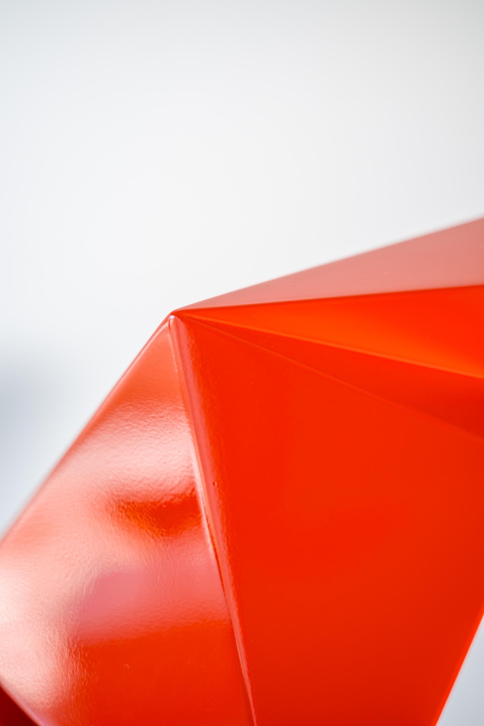 Sirius Red - abstract, contemporary, painted stainless steel sculpture For Sale 5