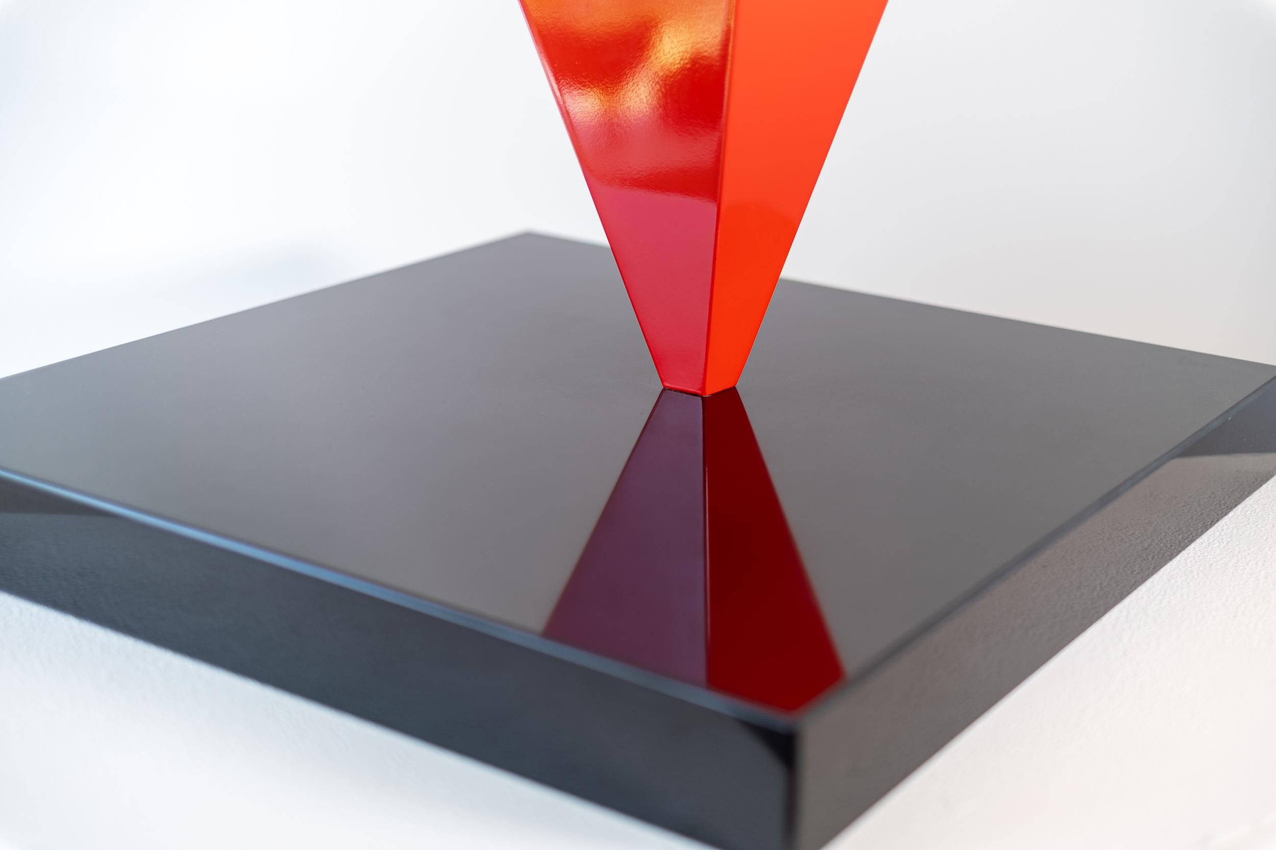 Sirius Red - abstract, contemporary, painted stainless steel sculpture For Sale 2