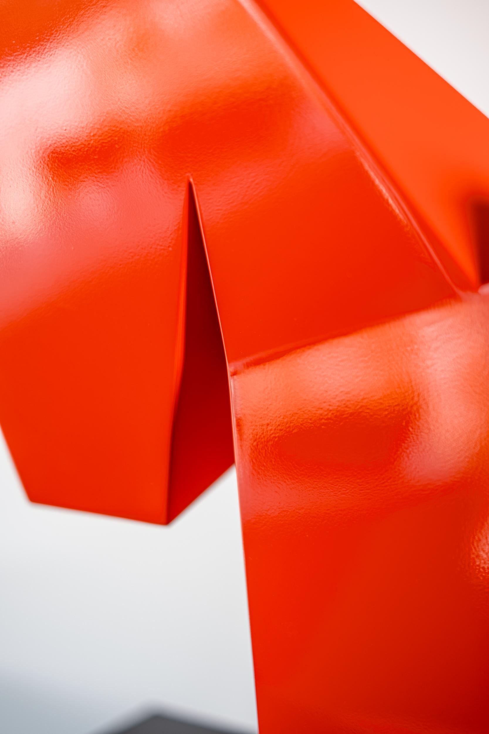 Sirius Red - abstract, contemporary, painted stainless steel sculpture For Sale 4