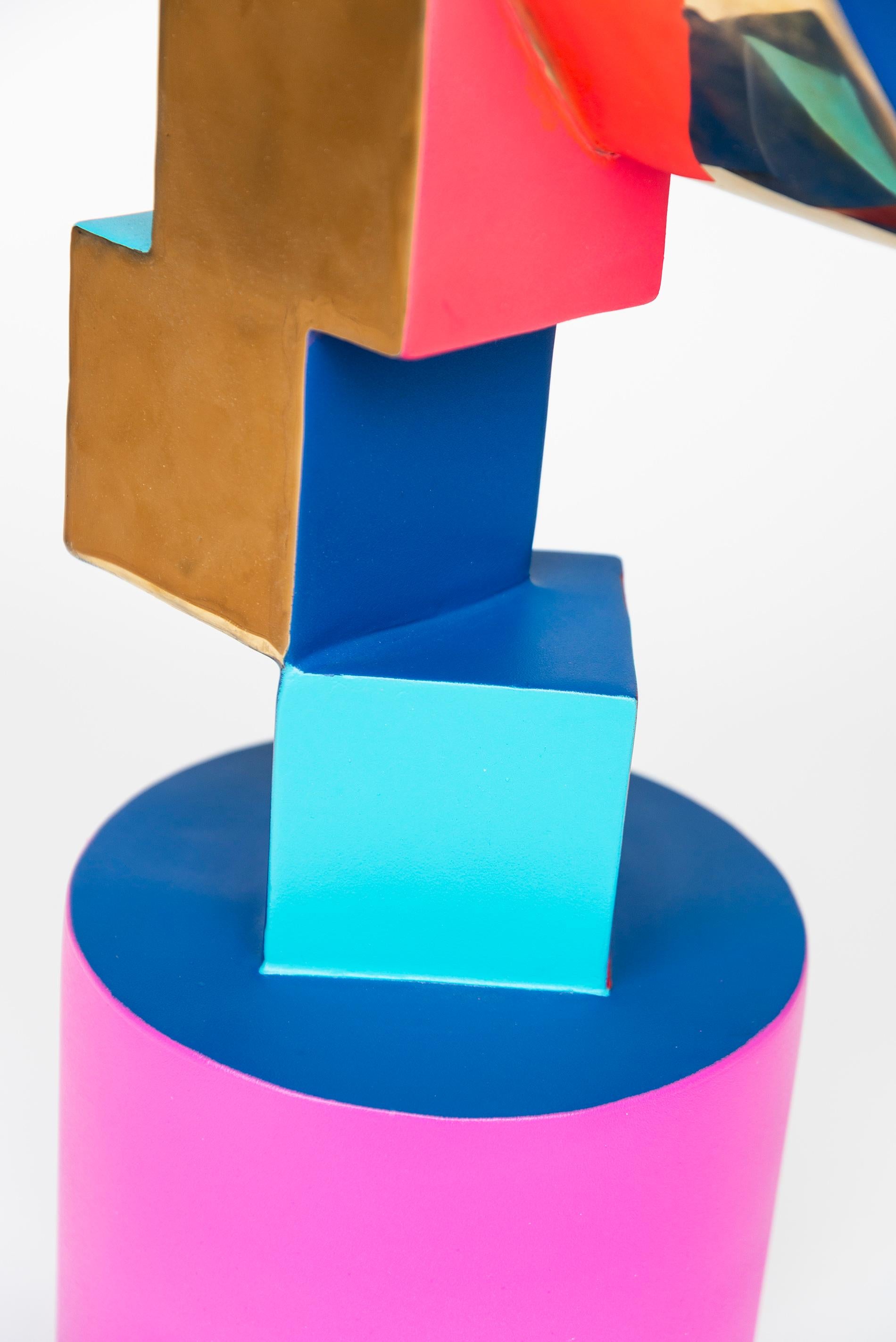 Swift - bright, colourful, abstract, pop art, painted stainless steel sculpture For Sale 3