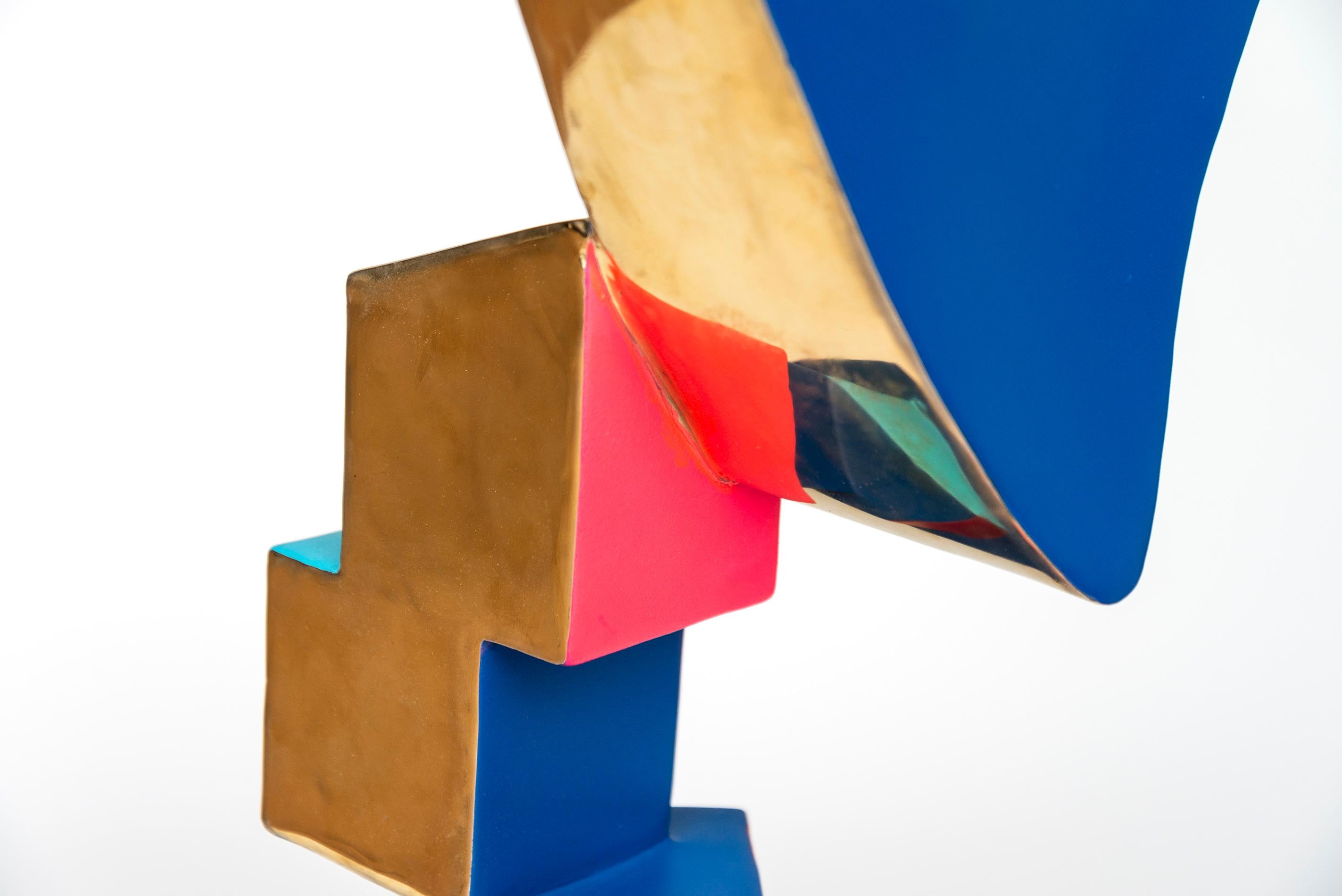 Swift - bright, colourful, abstract, pop art, painted stainless steel sculpture For Sale 2