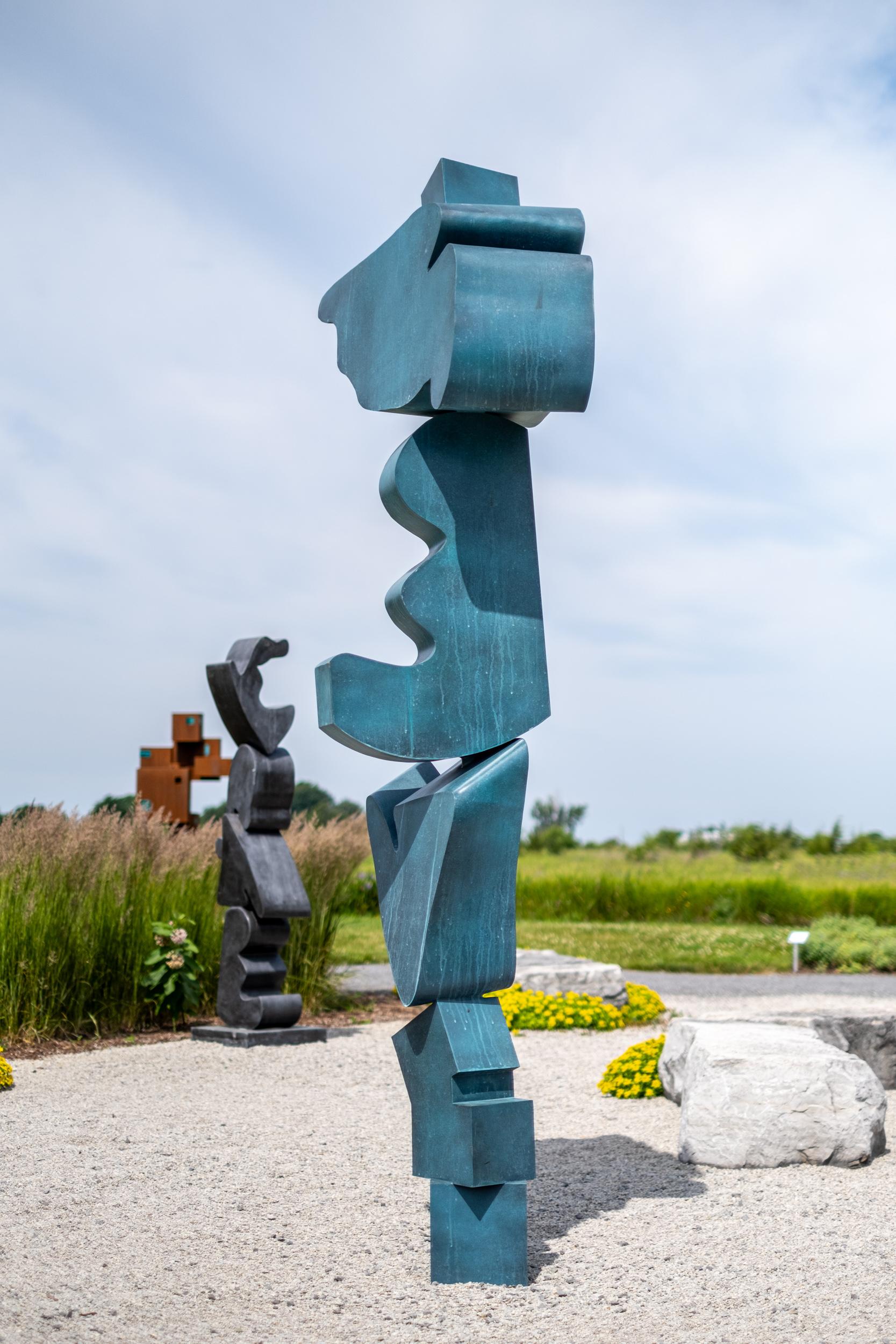 Titan - zeitgenössisch, abstrakt, Totem, Bronze, Skulptur für den Außenbereich im Angebot 6