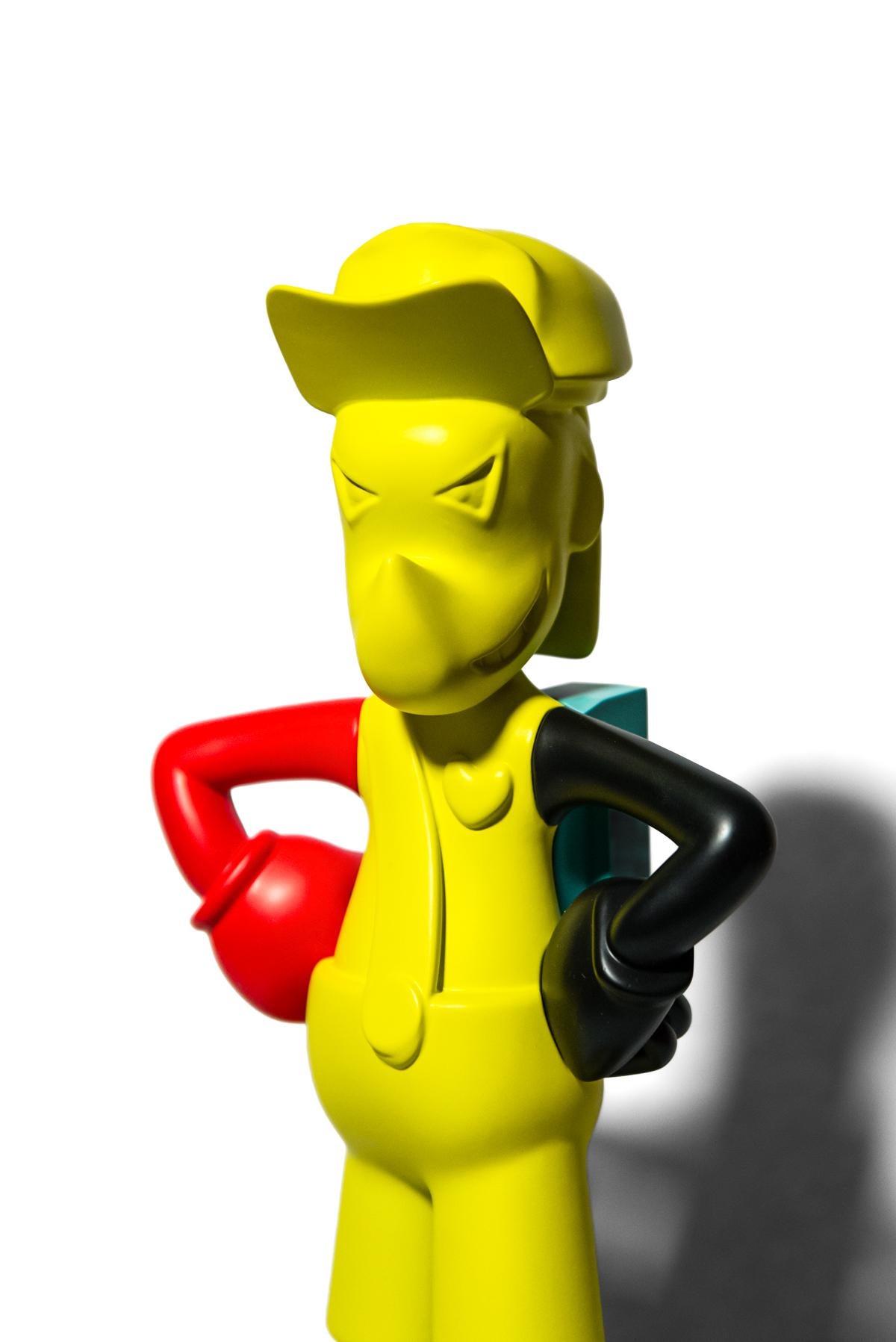 XOX Attitude - Sculpture en résine rouge et noire 1/10 - graphique, pop-art, figuratif en vente 5