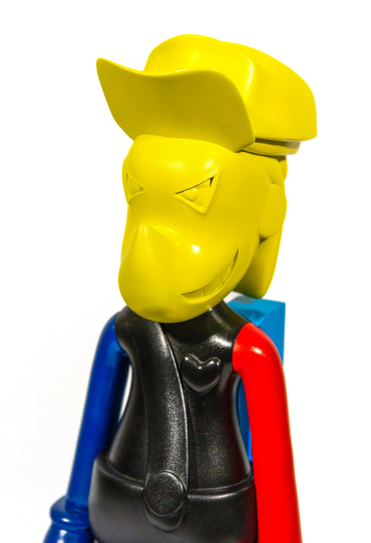 XOX Chill, graphique, pop-art, figuratif, sculpture en résine multicolore 1/4 en vente 5