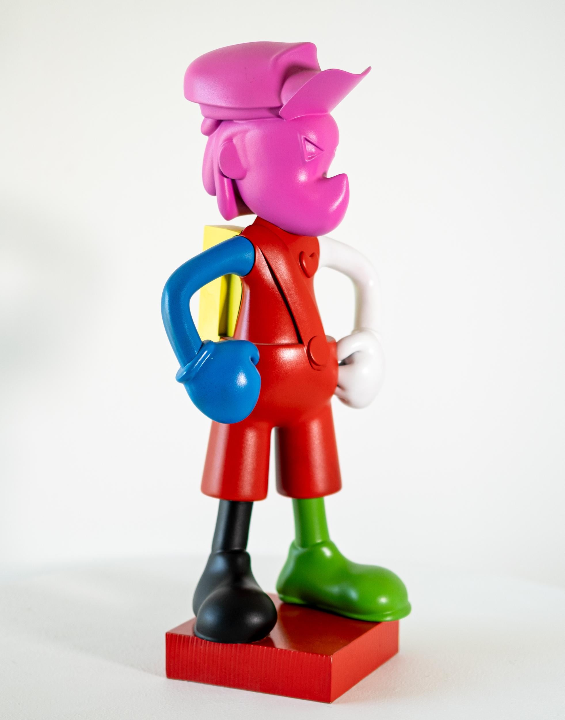 XoX Hipster Kiddo Pink - sculpture, resin and paint