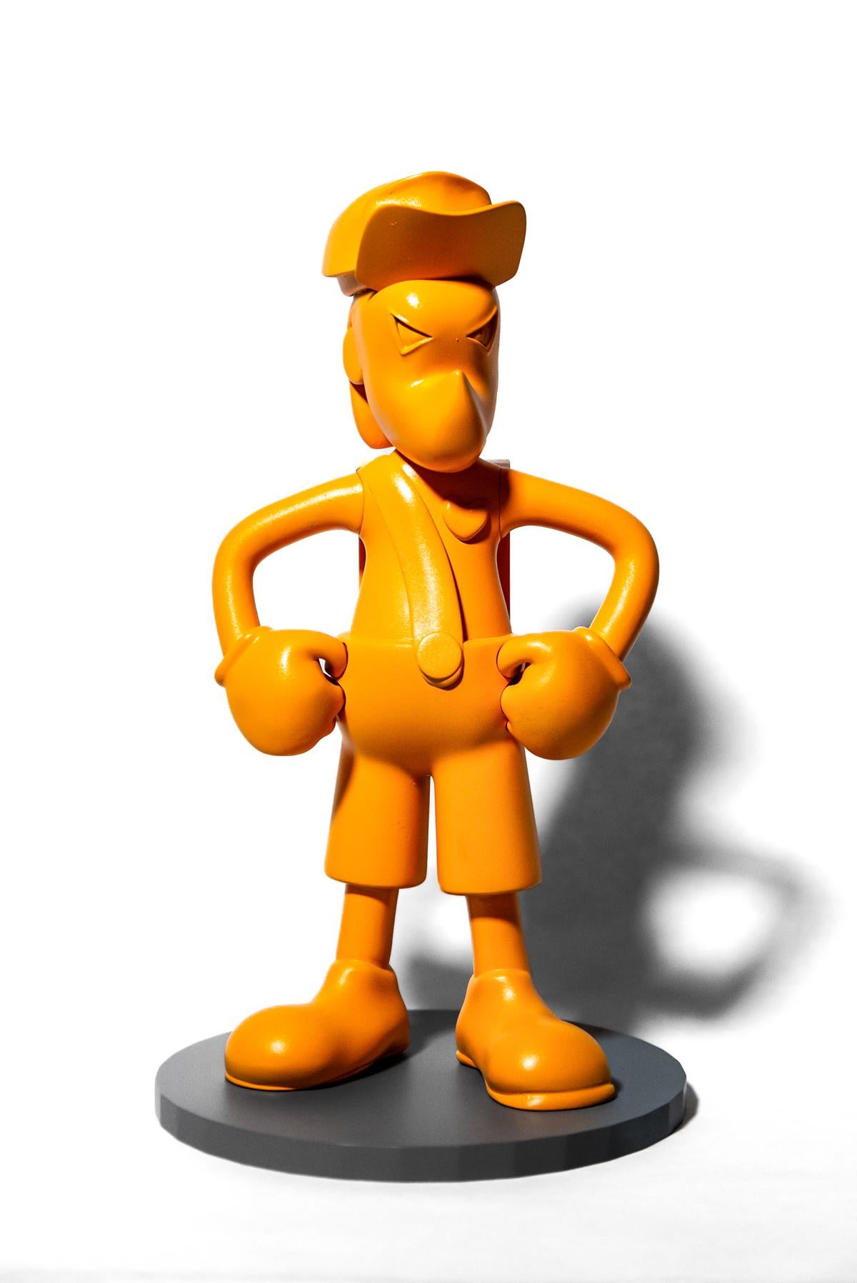XOX Hipster Orange 1/10 - graphic, pop-art, figurative, resin sculpture - Sculpture by Viktor Mitic