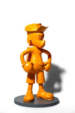 XOX Hipster Orange 1/10 – grafische, Pop-Art, figurative Harzskulptur