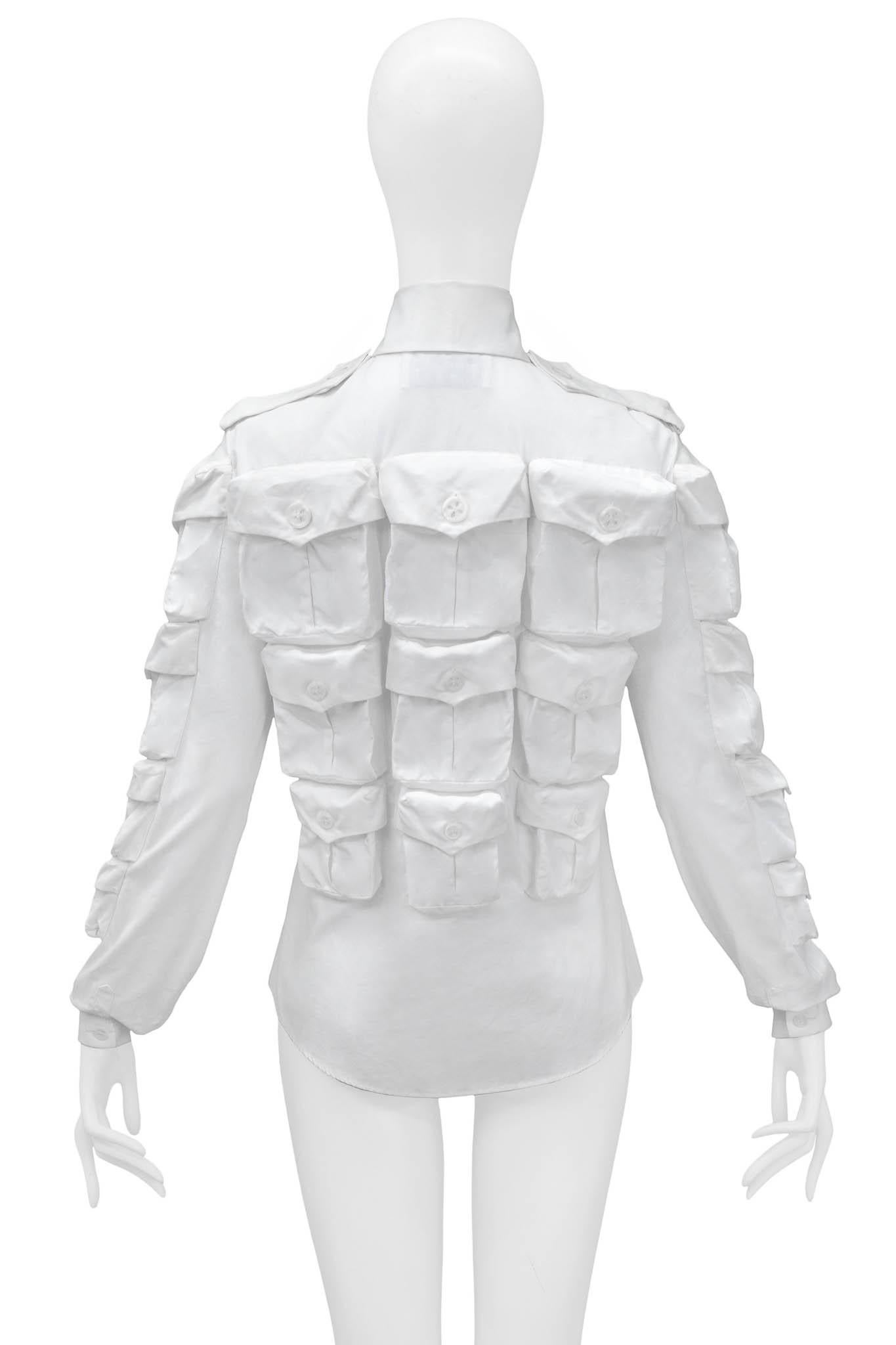 Viktor & Rolf 2002 - Bouton de poche blanc à boutonnage multipoches Pour femmes en vente