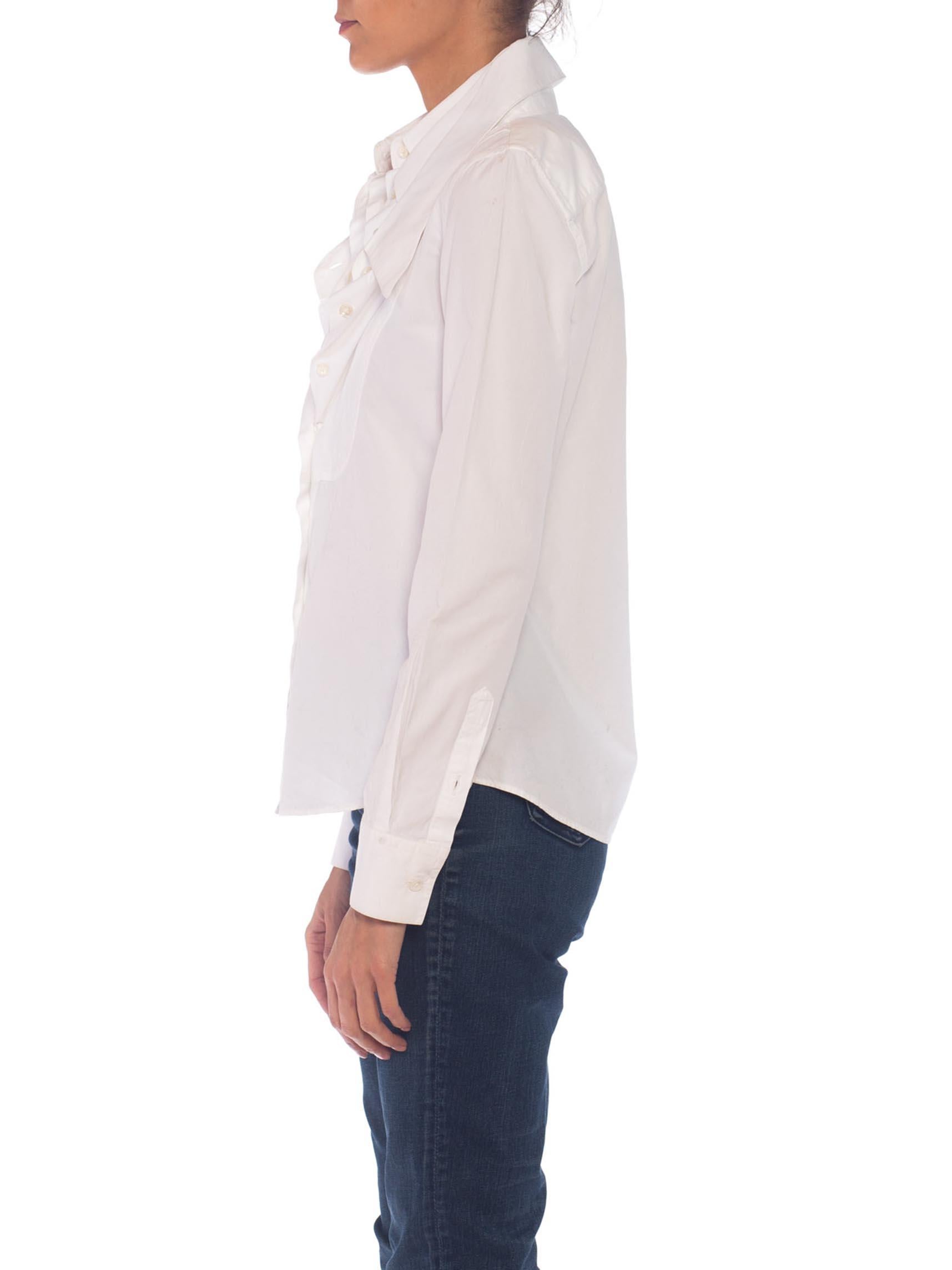 1990S VIKTOR & ROLF White Cotton Iconic Multi Collar Shirt In Excellent Condition For Sale In New York, NY
