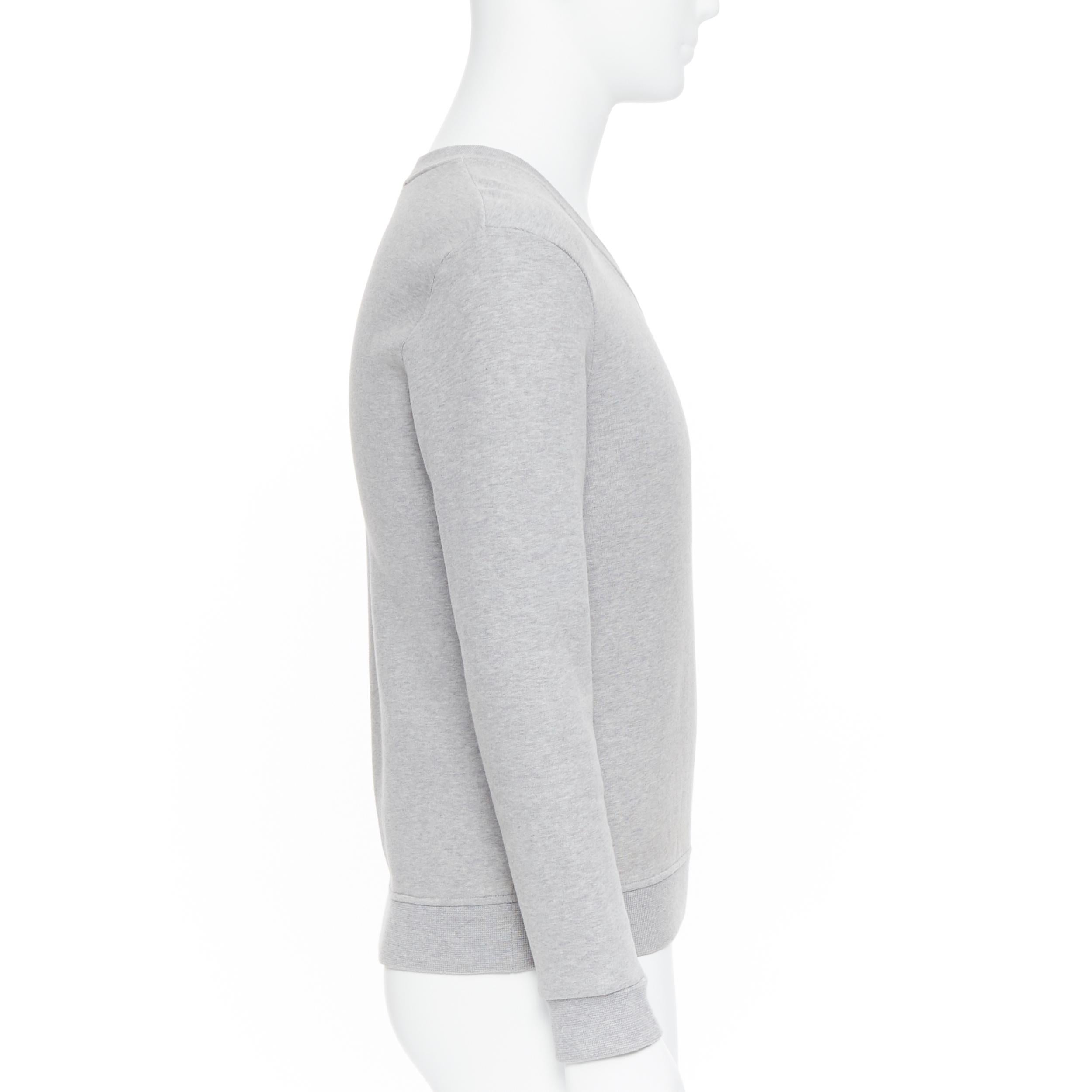 VIKTOR ROLF Monsieur grey cotton aged polo applique long sleeve sweater EU46 In Excellent Condition In Hong Kong, NT