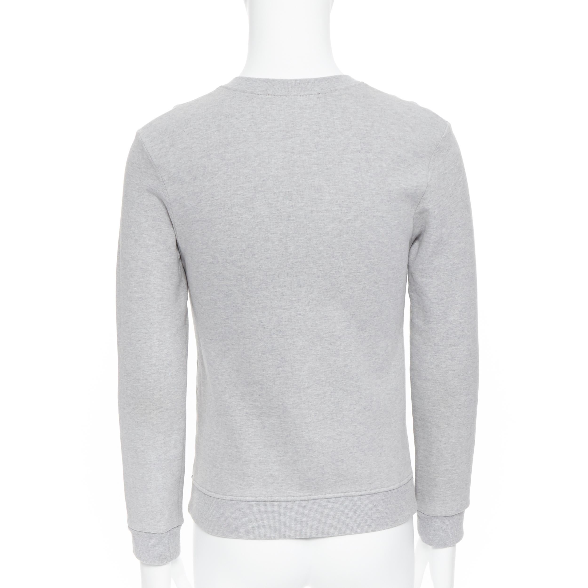 Men's VIKTOR ROLF Monsieur grey cotton aged polo applique long sleeve sweater EU46