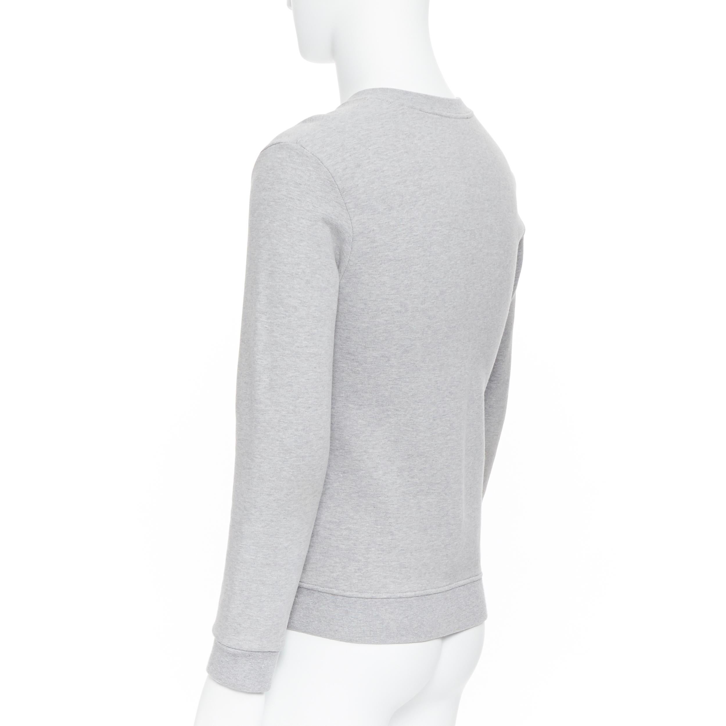 VIKTOR ROLF Monsieur grey cotton aged polo applique long sleeve sweater EU46 1