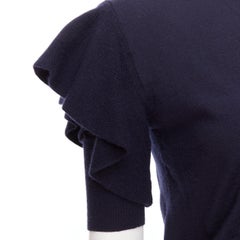 VIKTOR & ROLF navy cashmere silk ruffle sleeves cardigan sweater S