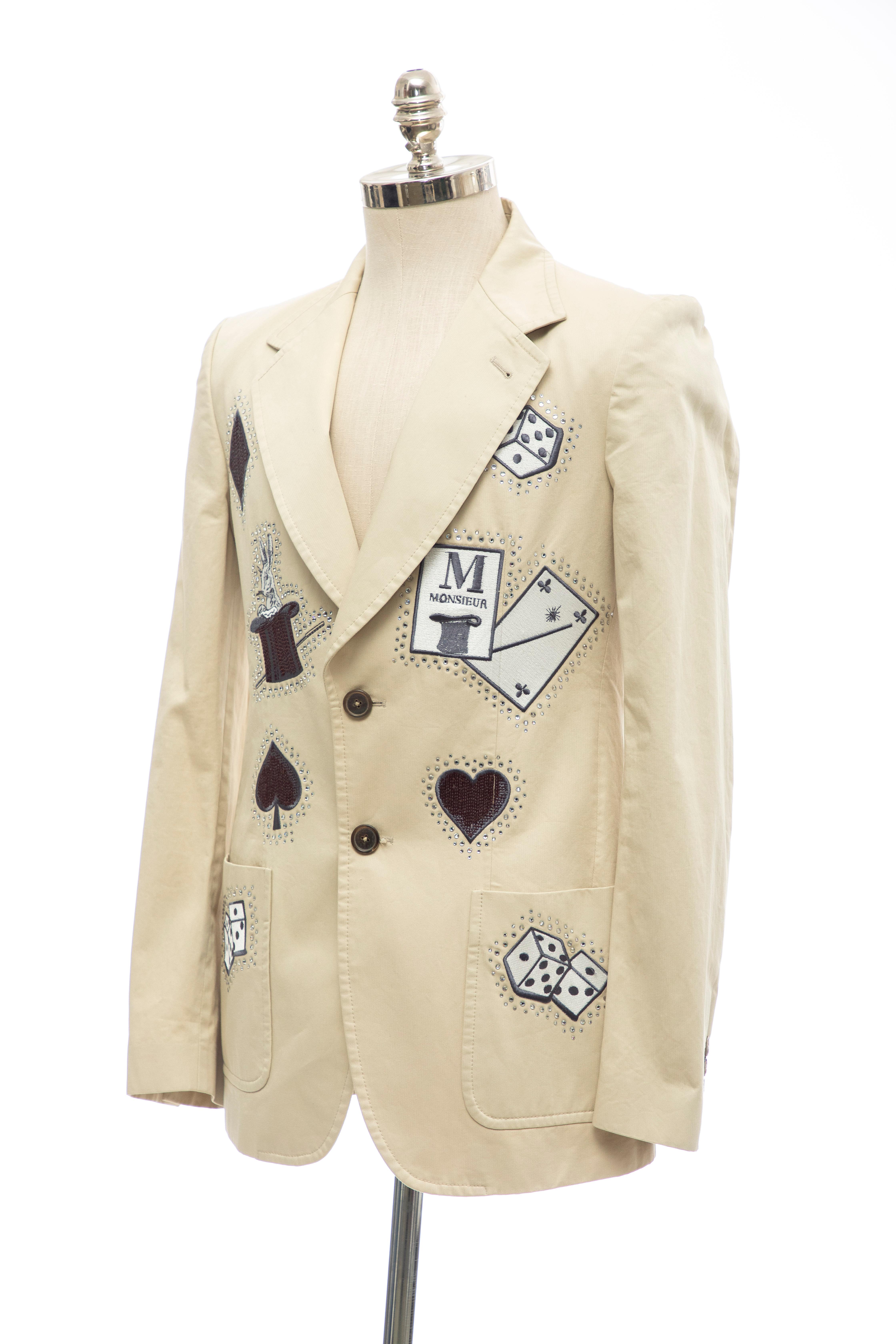 Viktor & Rolf Runway Men's Embroidered & Diamante Sport Coat, Spring 2005 For Sale 3