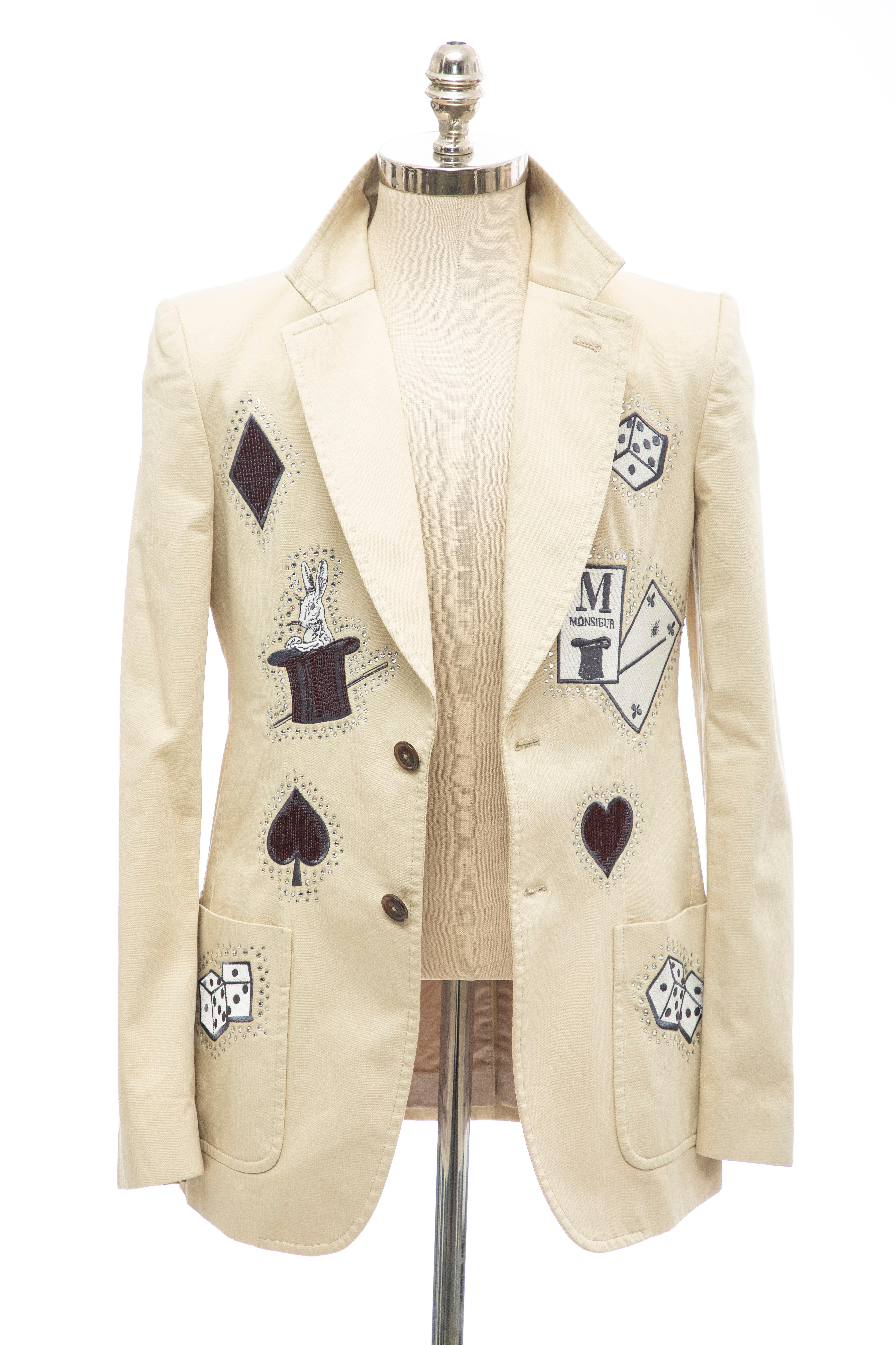 Viktor & Rolf Runway Men's Embroidered & Diamante Sport Coat, Spring 2005 For Sale 4