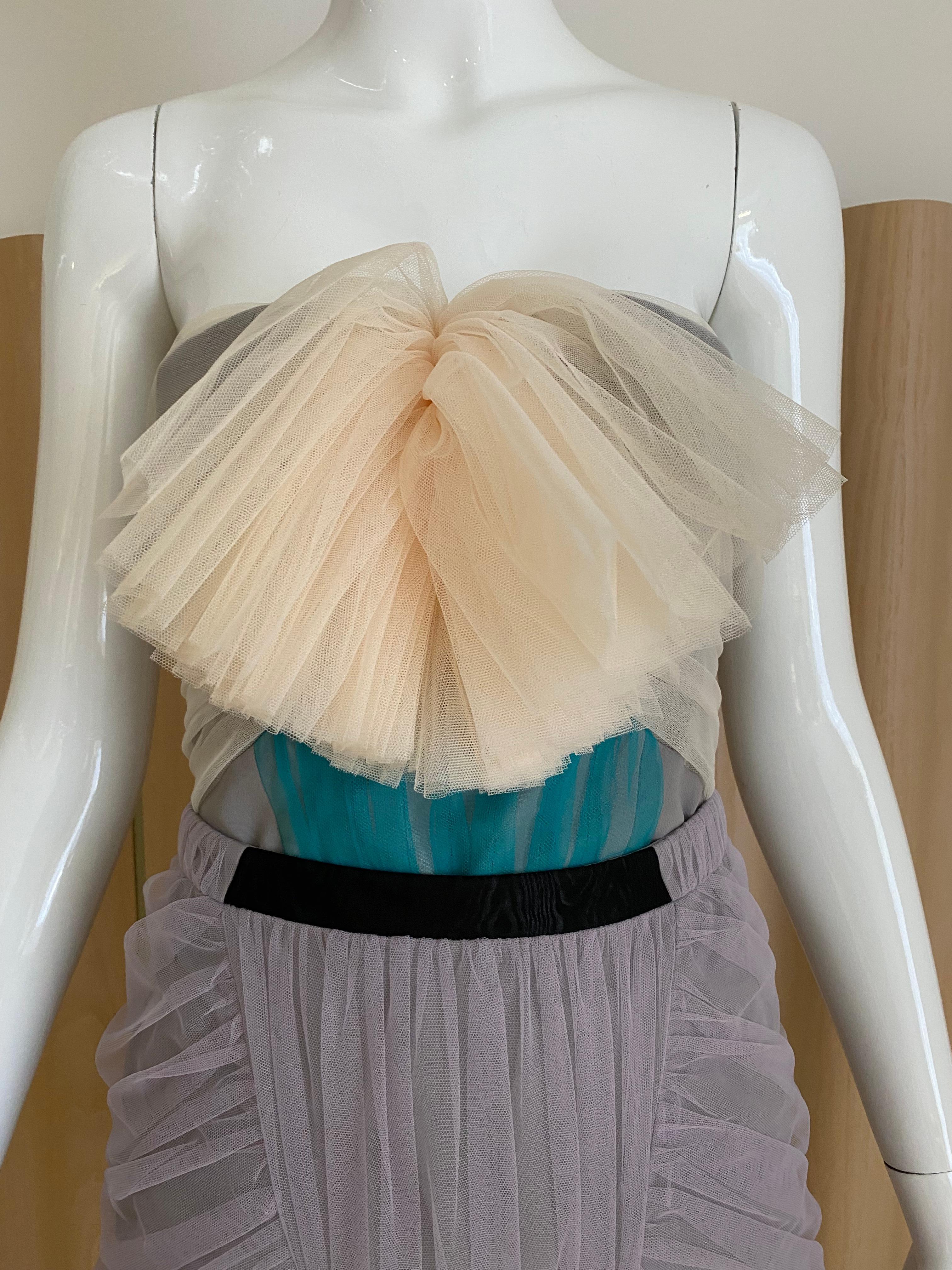 Gris Viktor & Rolf  Ensemble bustier et jupe en tulle Runway en vente