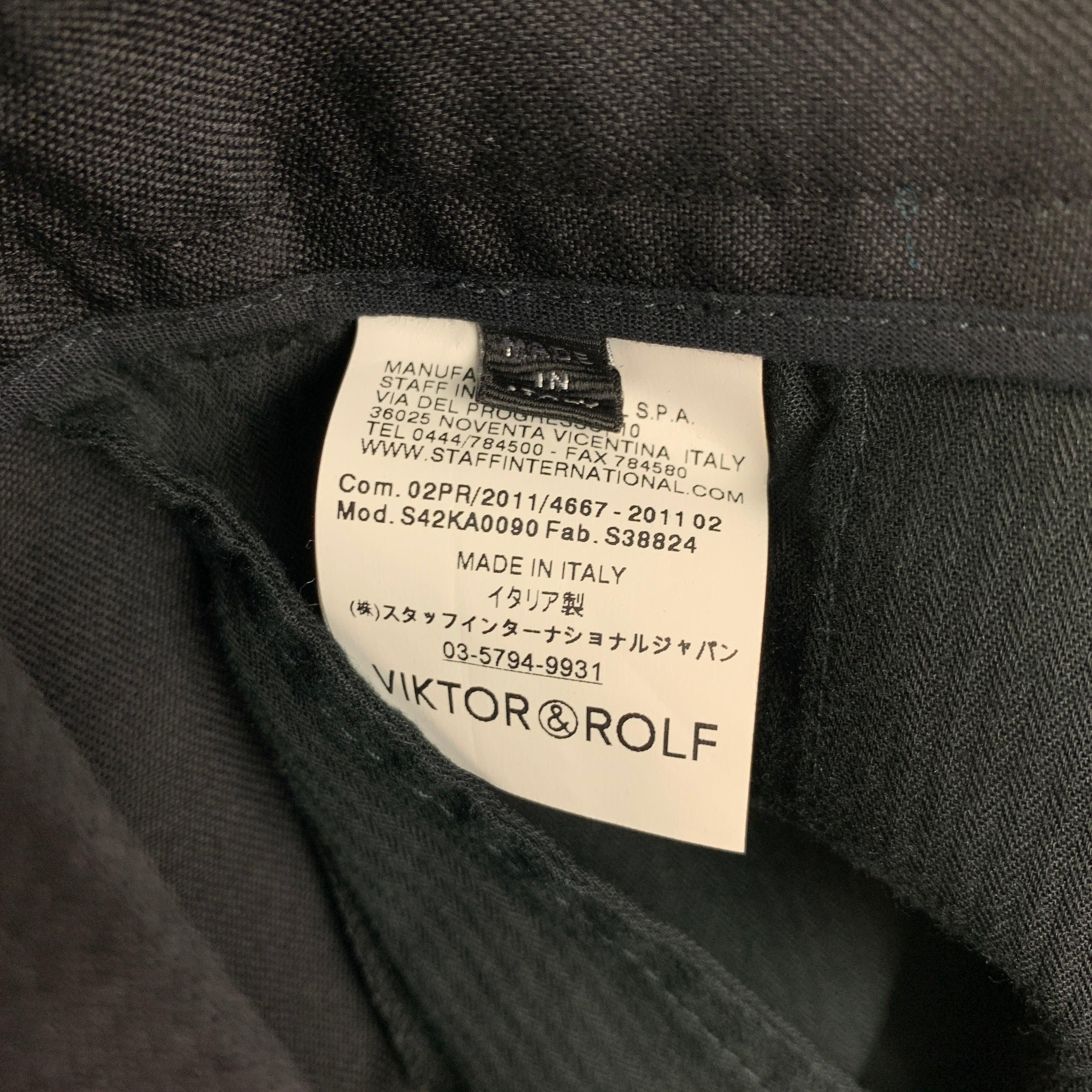 VIKTOR & ROLF Size 34 Black Wool Zip Fly Dress Pants In Good Condition For Sale In San Francisco, CA