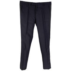 VIKTOR & ROLF Taille 34 Pantalon de smoking en mohair marine et noir