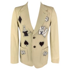 VIKTOR & ROLF Sportmantel aus Baumwolle und Metall in Beige mit Applikationen, Größe 36